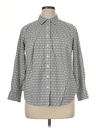 Pre-owned Talbots Long Sleeve Button Down Shirt In Gray