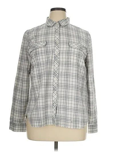 Pre-owned Talbots Long Sleeve Button Down Shirt In Gray