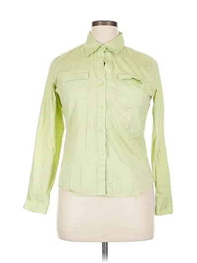 Pre-owned Talbots Long Sleeve Button Down Shirt In Green