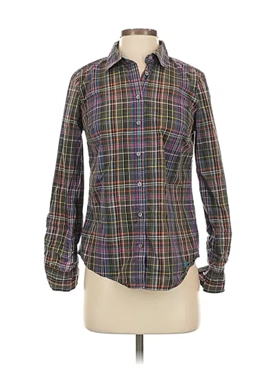 Pre-owned Talbots Long Sleeve Button Down Shirt In Green