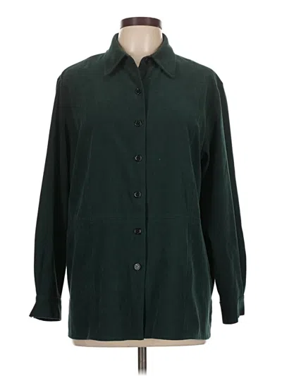 Pre-owned Talbots Long Sleeve Button Down Shirt In Green