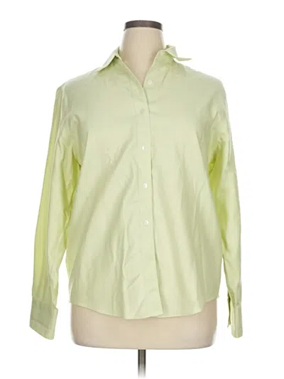 Pre-owned Talbots Long Sleeve Button Down Shirt In Green