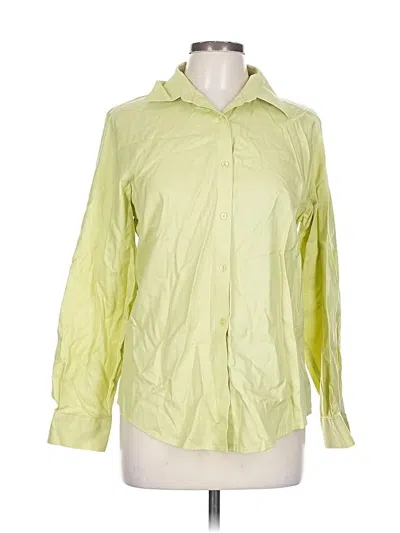 Pre-owned Talbots Long Sleeve Button Down Shirt In Green