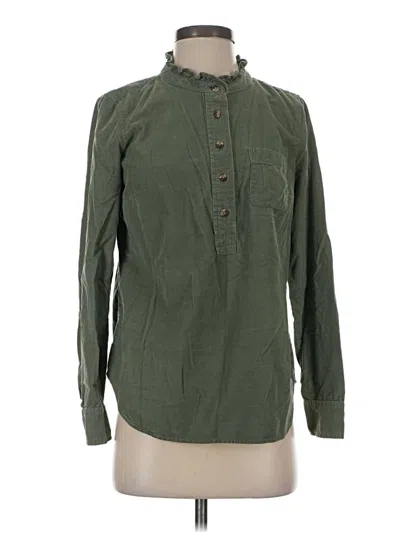 Pre-owned Talbots Long Sleeve Button Down Shirt In Green