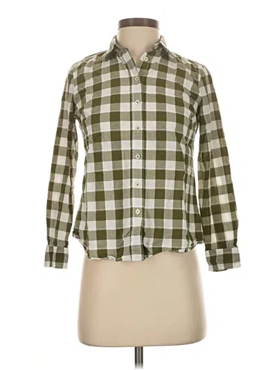 Pre-owned Talbots Long Sleeve Button Down Shirt In Green