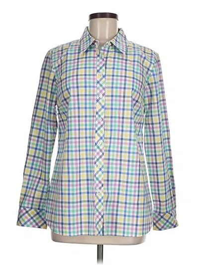 Pre-owned Talbots Long Sleeve Button Down Shirt In Green