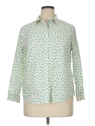 Pre-owned Talbots Long Sleeve Button Down Shirt In Green