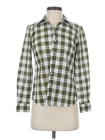 Pre-owned Talbots Long Sleeve Button Down Shirt In Green