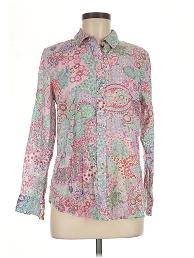 Pre-owned Talbots Long Sleeve Button Down Shirt In Green