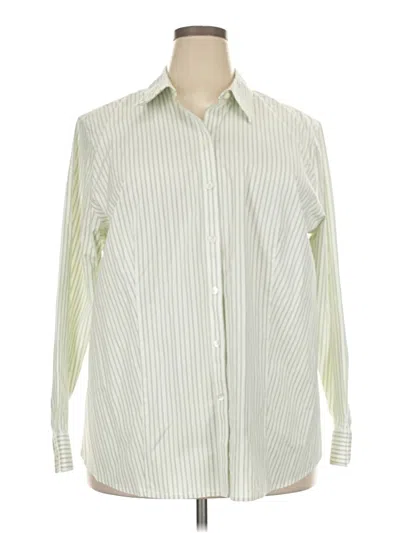 Pre-owned Talbots Long Sleeve Button Down Shirt In Green