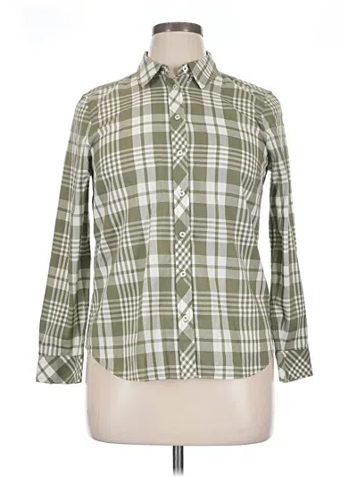 Pre-owned Talbots Long Sleeve Button Down Shirt In Green