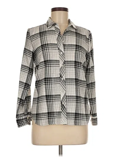 Pre-owned Talbots Long Sleeve Button Down Shirt In Ivory