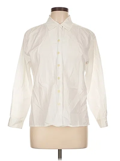 Pre-owned Talbots Long Sleeve Button Down Shirt In Ivory