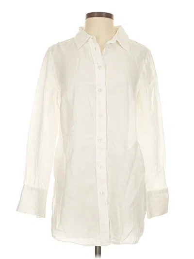 Pre-owned Talbots Long Sleeve Button Down Shirt In Ivory
