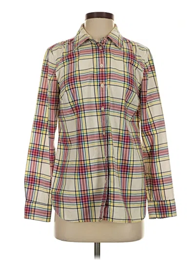 Pre-owned Talbots Long Sleeve Button Down Shirt In Ivory