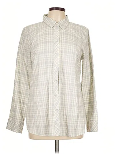 Pre-owned Talbots Long Sleeve Button Down Shirt In Ivory