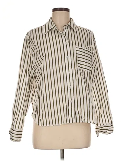 Pre-owned Talbots Long Sleeve Button Down Shirt In Ivory
