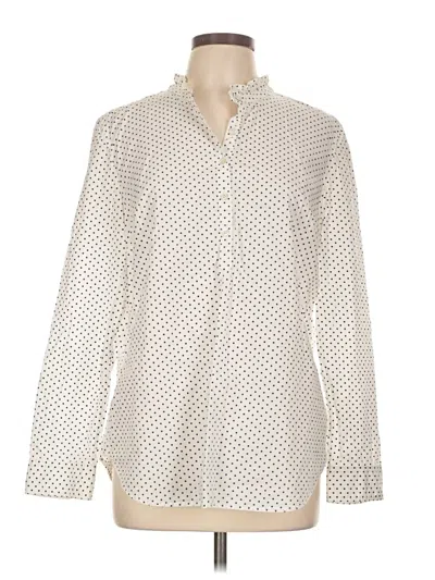 Pre-owned Talbots Long Sleeve Button Down Shirt In Ivory