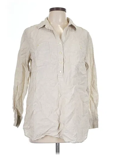 Pre-owned Talbots Long Sleeve Button Down Shirt In Ivory