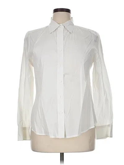 Pre-owned Talbots Long Sleeve Button Down Shirt In Ivory