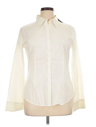 Pre-owned Talbots Long Sleeve Button Down Shirt In Ivory