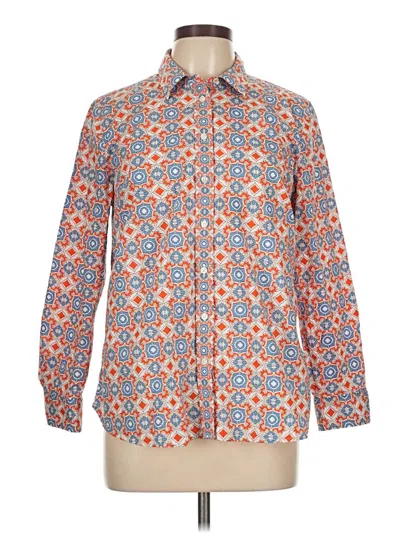 Pre-owned Talbots Long Sleeve Button Down Shirt In Orange