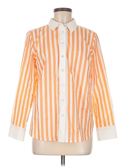 Pre-owned Talbots Long Sleeve Button Down Shirt In Orange