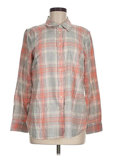 Pre-owned Talbots Long Sleeve Button Down Shirt In Orange