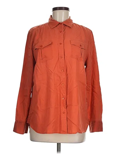 Pre-owned Talbots Long Sleeve Button Down Shirt In Orange