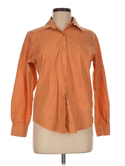 Pre-owned Talbots Long Sleeve Button Down Shirt In Orange