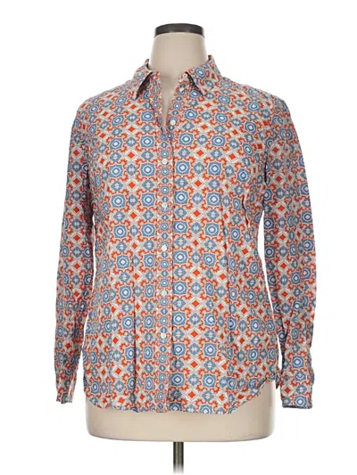 Pre-owned Talbots Long Sleeve Button Down Shirt In Orange