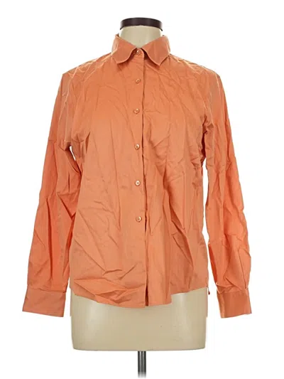 Pre-owned Talbots Long Sleeve Button Down Shirt In Orange