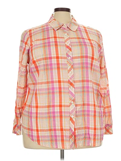 Pre-owned Talbots Long Sleeve Button Down Shirt In Orange