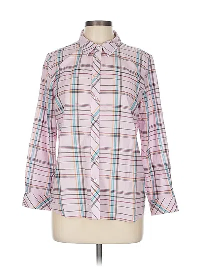 Pre-owned Talbots Long Sleeve Button Down Shirt In Pink