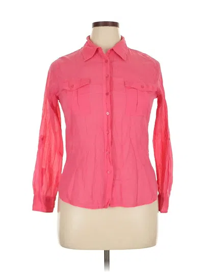 Pre-owned Talbots Long Sleeve Button Down Shirt In Pink