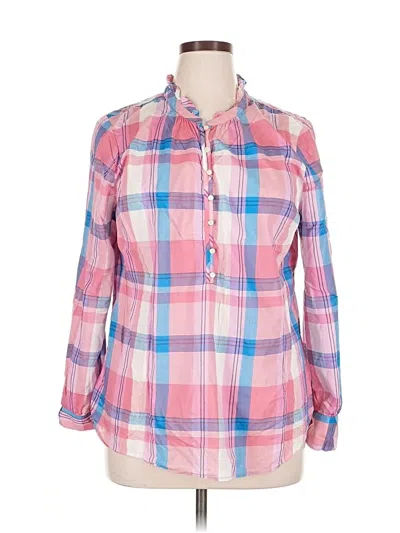 Pre-owned Talbots Long Sleeve Button Down Shirt In Pink