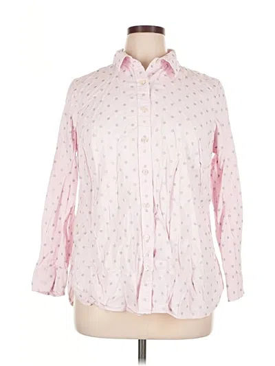 Pre-owned Talbots Long Sleeve Button Down Shirt In Pink