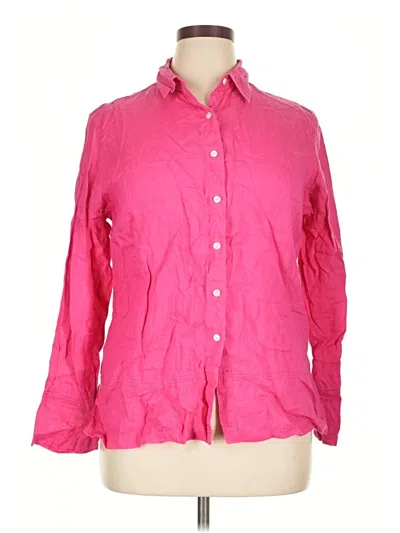 Pre-owned Talbots Long Sleeve Button Down Shirt In Pink