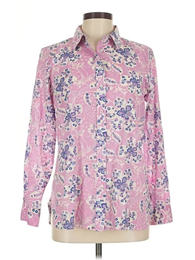 Pre-owned Talbots Long Sleeve Button Down Shirt In Pink
