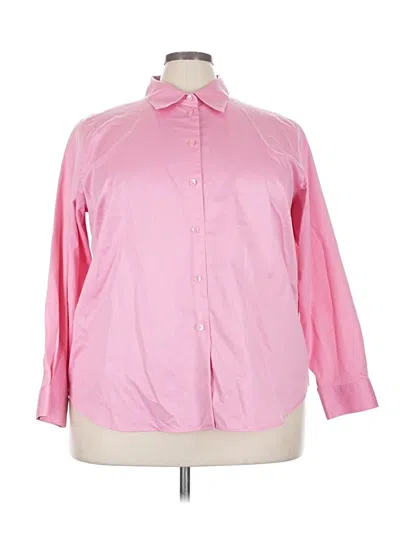 Pre-owned Talbots Long Sleeve Button Down Shirt In Pink
