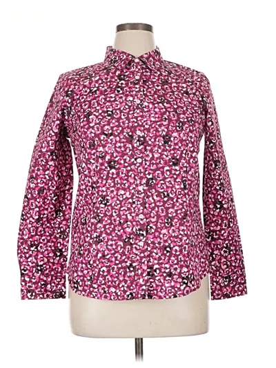 Pre-owned Talbots Long Sleeve Button Down Shirt In Pink