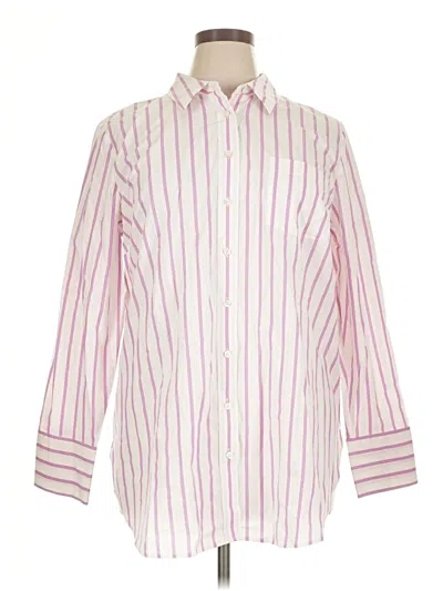 Talbots Long Sleeve Button Down Shirt In Pink