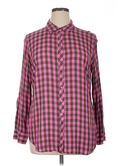 Pre-owned Talbots Long Sleeve Button Down Shirt In Pink