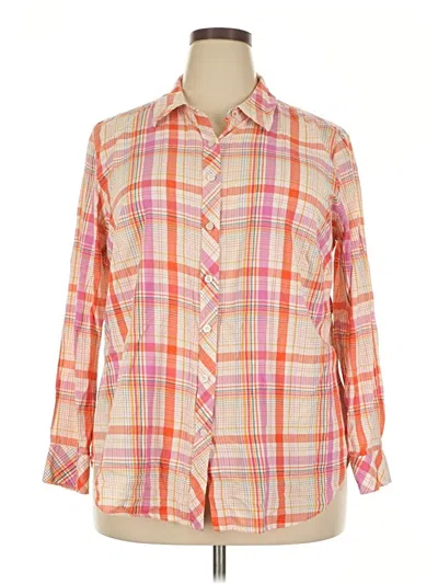 Pre-owned Talbots Long Sleeve Button Down Shirt In Pink