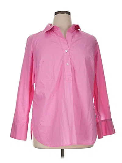 Pre-owned Talbots Long Sleeve Button Down Shirt In Pink