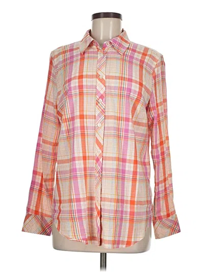 Pre-owned Talbots Long Sleeve Button Down Shirt In Pink