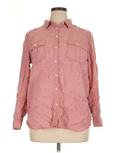 Pre-owned Talbots Long Sleeve Button Down Shirt In Pink