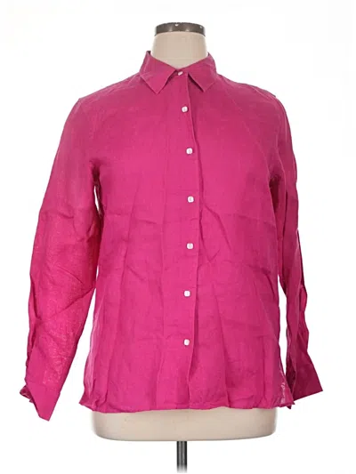 Pre-owned Talbots Long Sleeve Button Down Shirt In Pink