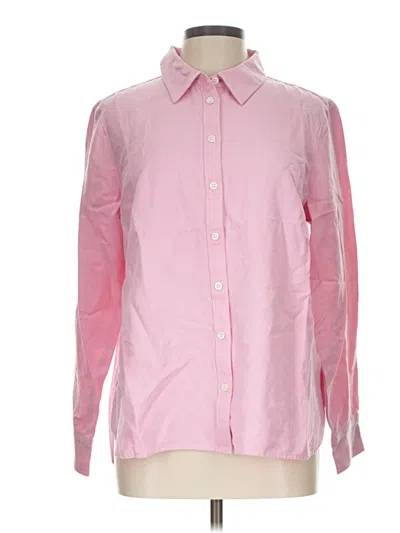 Pre-owned Talbots Long Sleeve Button Down Shirt In Pink