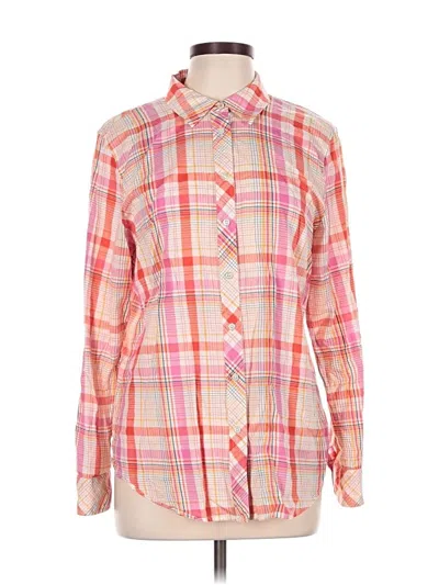Pre-owned Talbots Long Sleeve Button Down Shirt In Pink